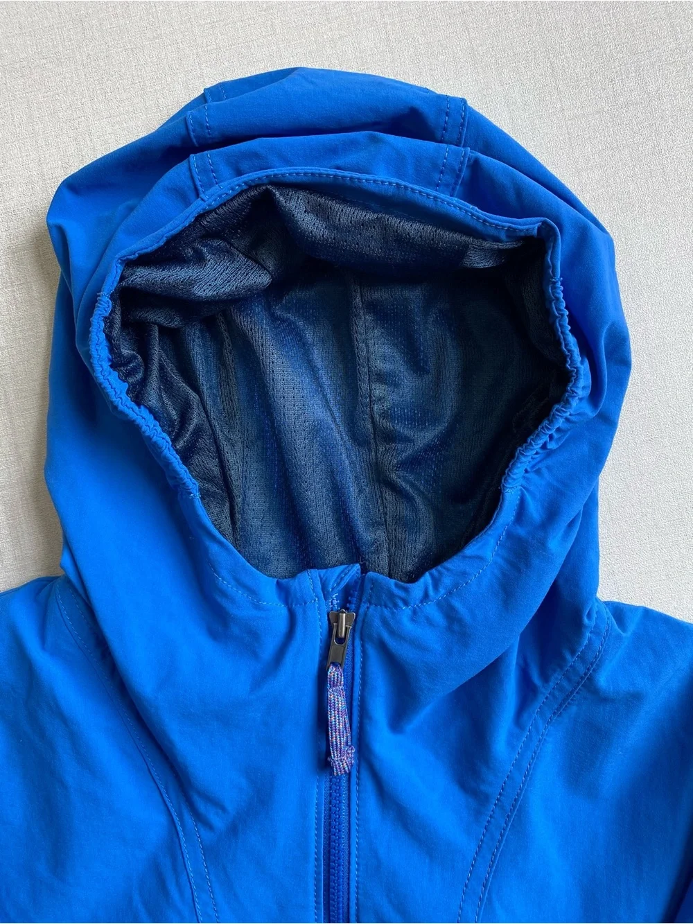 NWT Patagonia Kids Isthmus Anorak Hooded Jacket Blue Purple Size XL 14 40+ UPF